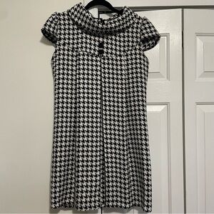 Papillon Mid Length Women's Dress Houndstooth Cowlneck Size Large